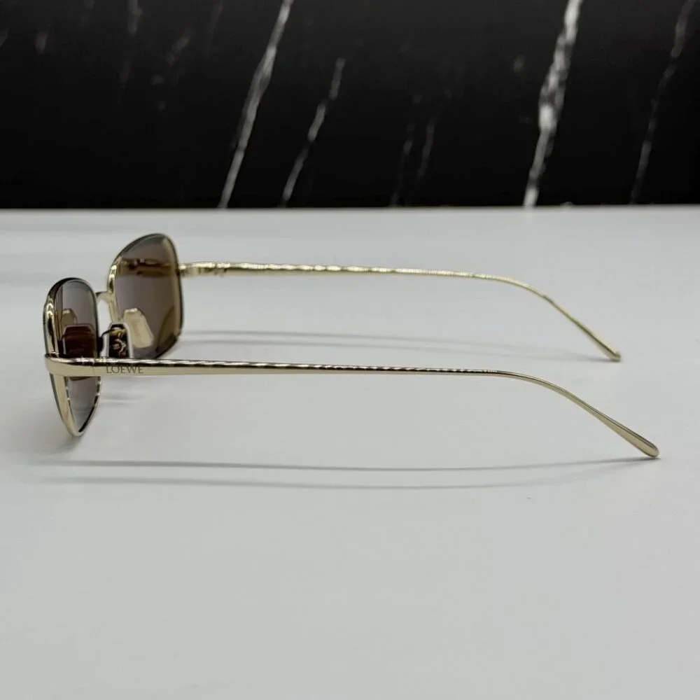 NEW LOEWE LW40159U 32G SUNGLASSES UNISEX GOLD OVAL EYEWEAR